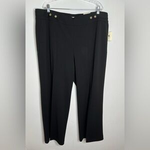 Anne Klein Womens Pants Black Pull On  Size 3X Flare Legs New